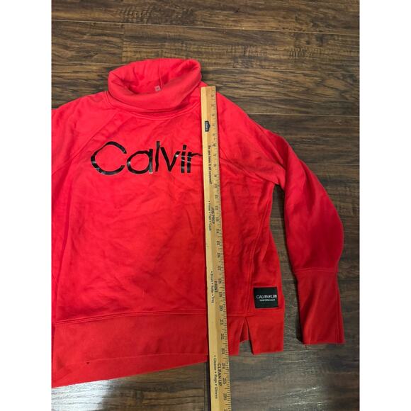 Calvin Klein Women's Red Performance Cowl Neck Sweatshirt Size M - Picture 5 of 6